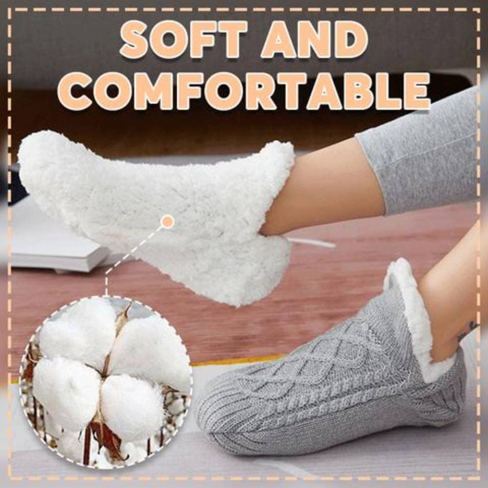 Thick Wool-Blend Home Socks, Non-Slip Warm Slipper Socks