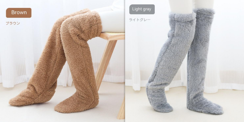 Over Knee Fuzzy Long Socks For Winter Home And Sleeping