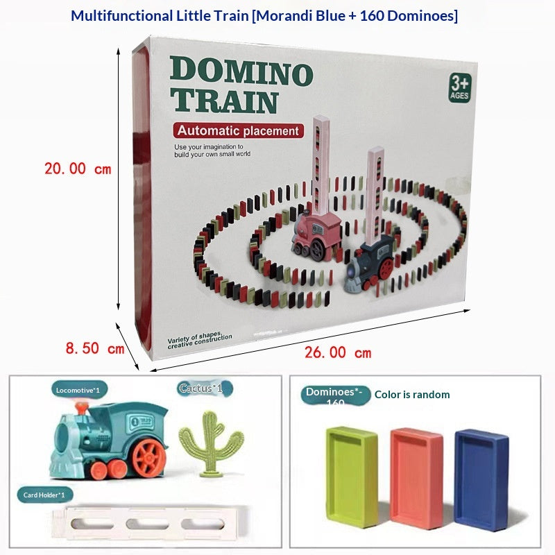 Electric Domino Train Toy With Automatic Release Building Blocks