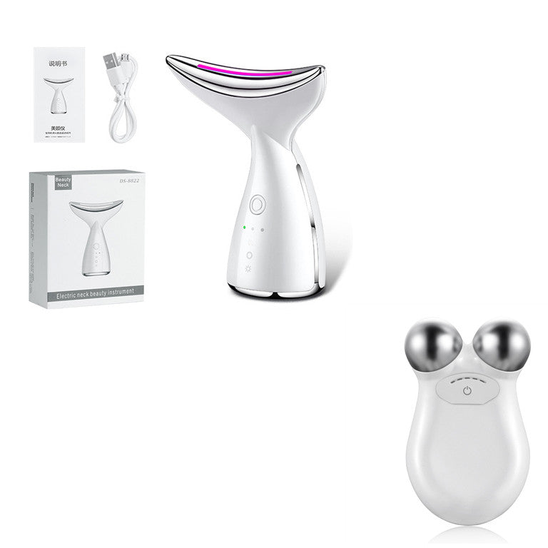 EMS Neck and Face Beauty Device with Three LED Light Colours