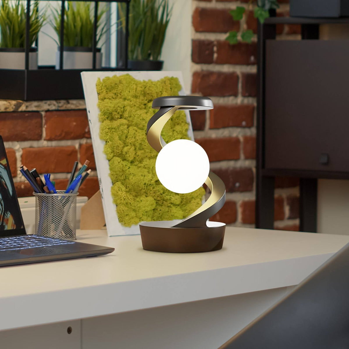 Rotating Moon Desk Lamp With Wireless Phone Charging And Touch