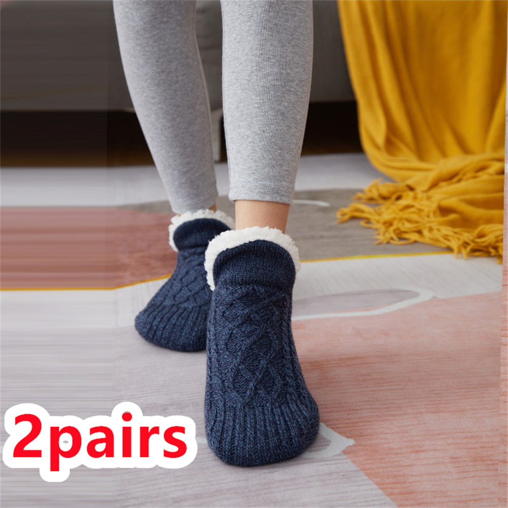 Thick Wool-Blend Home Socks, Non-Slip Warm Slipper Socks