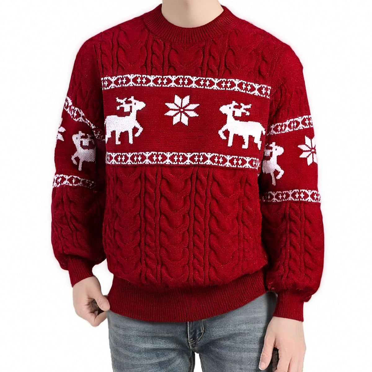 Men's Ugly Christmas Jumper with Thick Warm Knitted Design