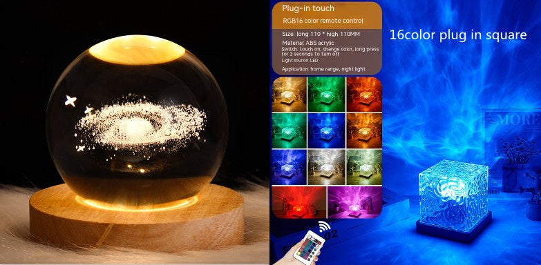 Water Ripple LED Night Light With Remote And 16 Colour Modes
