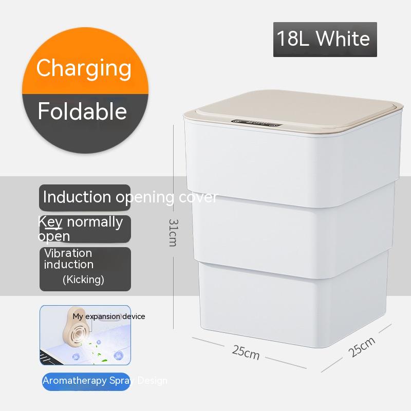 Smart Sensor Trash Can With Lid For Kitchen And Bedroom