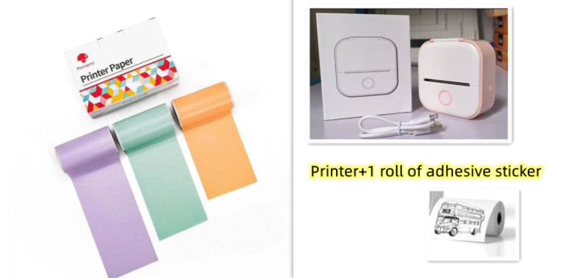 Portable Mini Bluetooth Thermal Label Printer, Inkless Printing