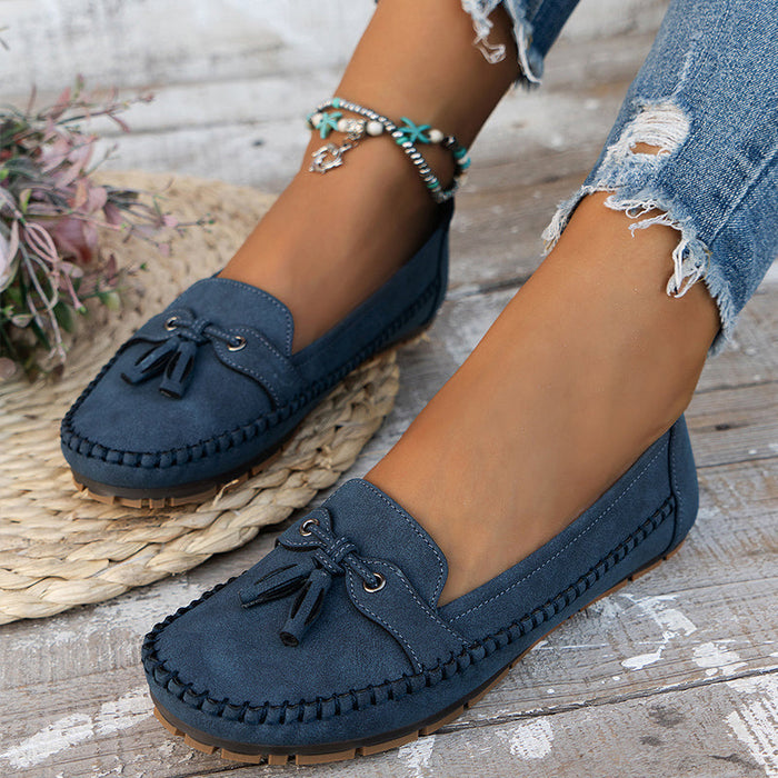 Mocassins à pampilles pour femme avec détail en dentelle