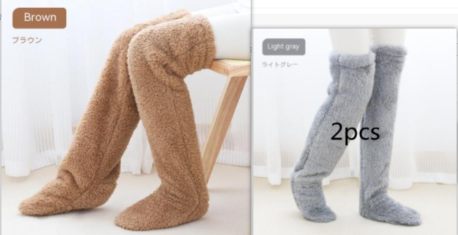 Over Knee Fuzzy Long Socks For Winter Home And Sleeping