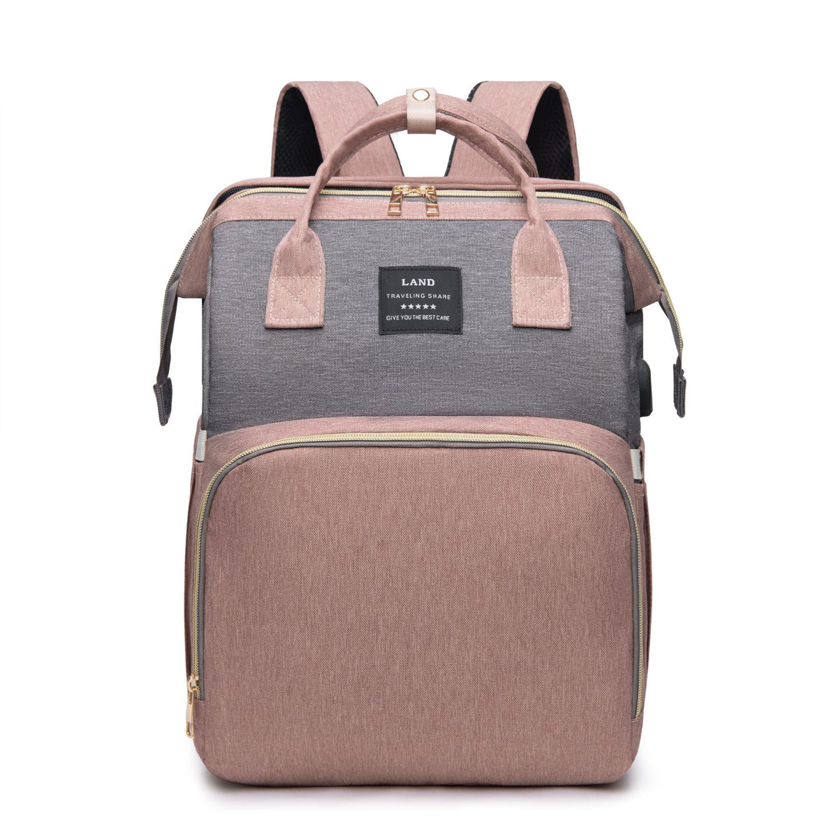 Large-Capacity Baby Changing Backpack with Insulated Milk Bag