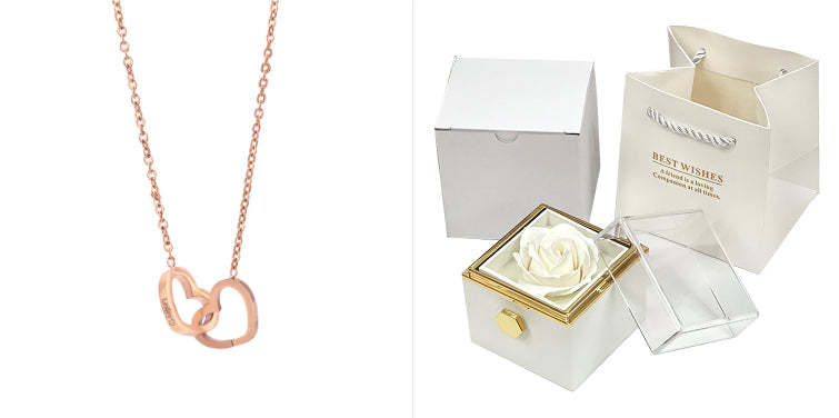 Rotating Soap Rose Gift Box, Romantic Jewellery Packaging