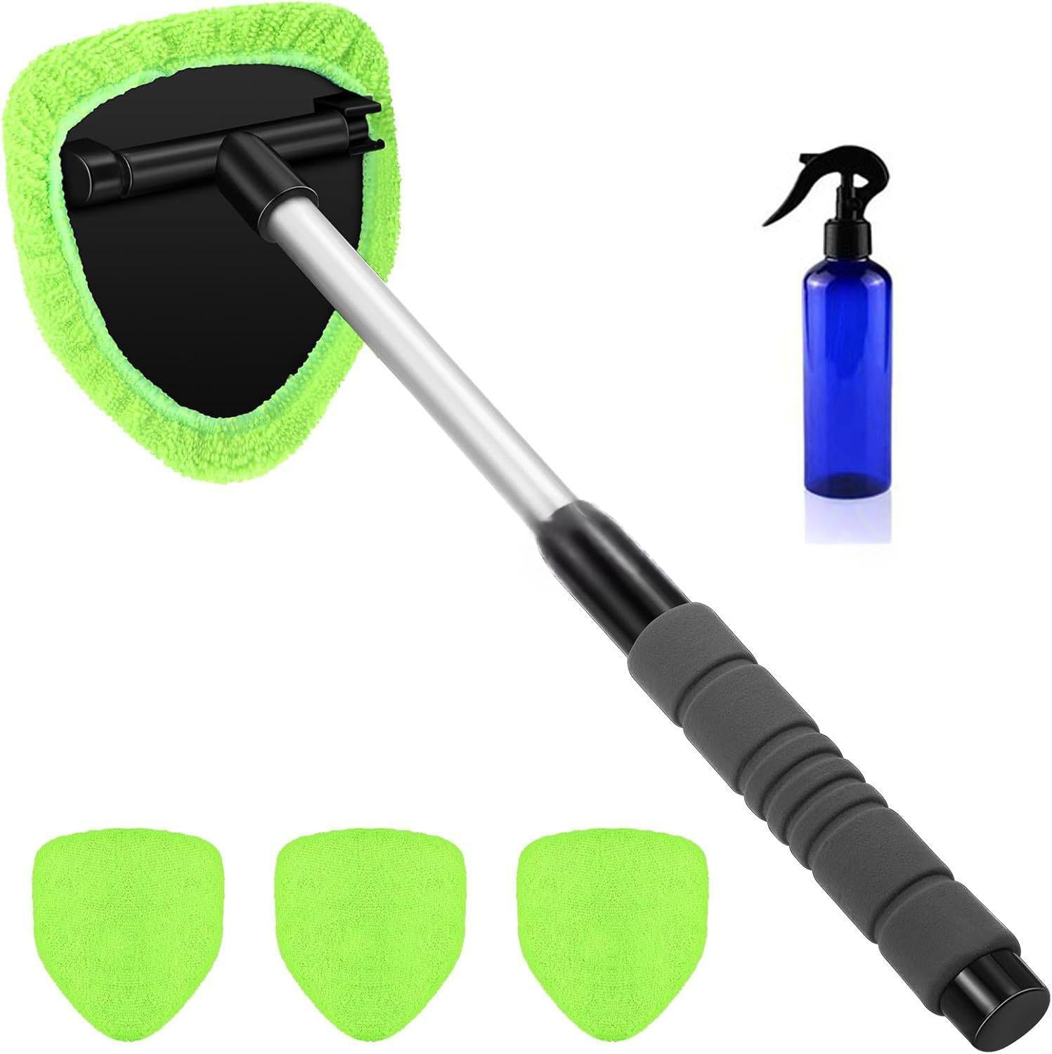 Extendable Telescopic Car Windscreen Cleaning Brush with Cloth Covers