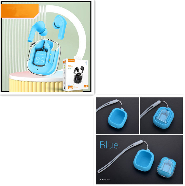 Mini Transparent Wireless Earbuds With LED Power Display