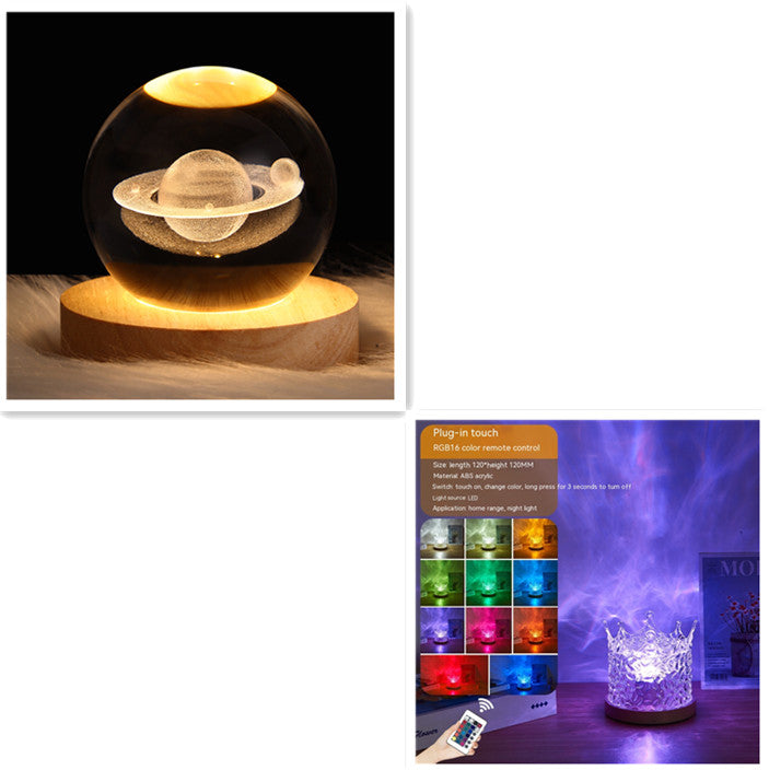 Water Ripple LED Night Light With Remote And 16 Colour Modes