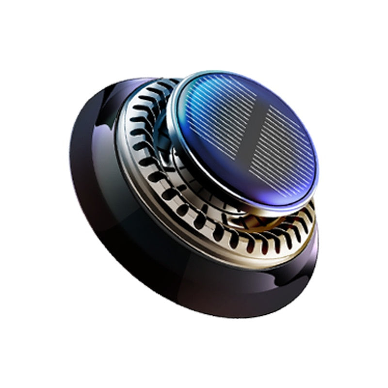 Solar Powered Rotating Car Air Freshener with Double Ring Design