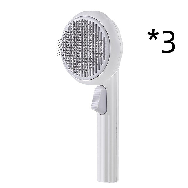 Self-Cleaning Steel Wire Cat Brush for Grooming, Hand-Held Comb
