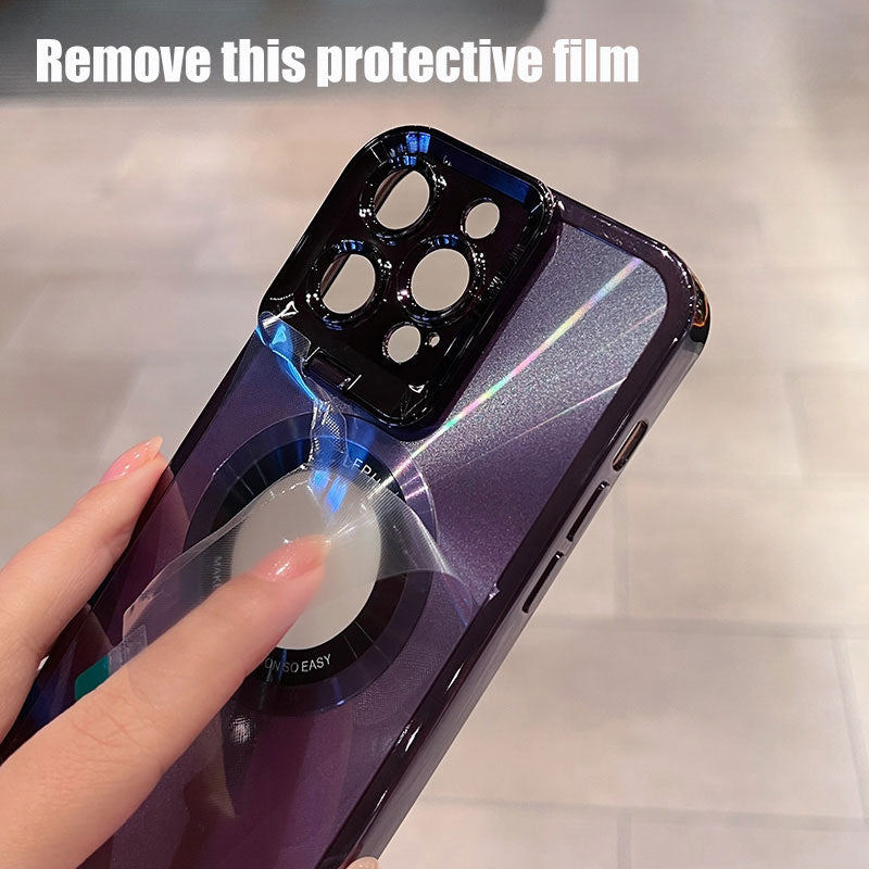 Electroplated Magnetic Phone Case With Hidden Camera Stand