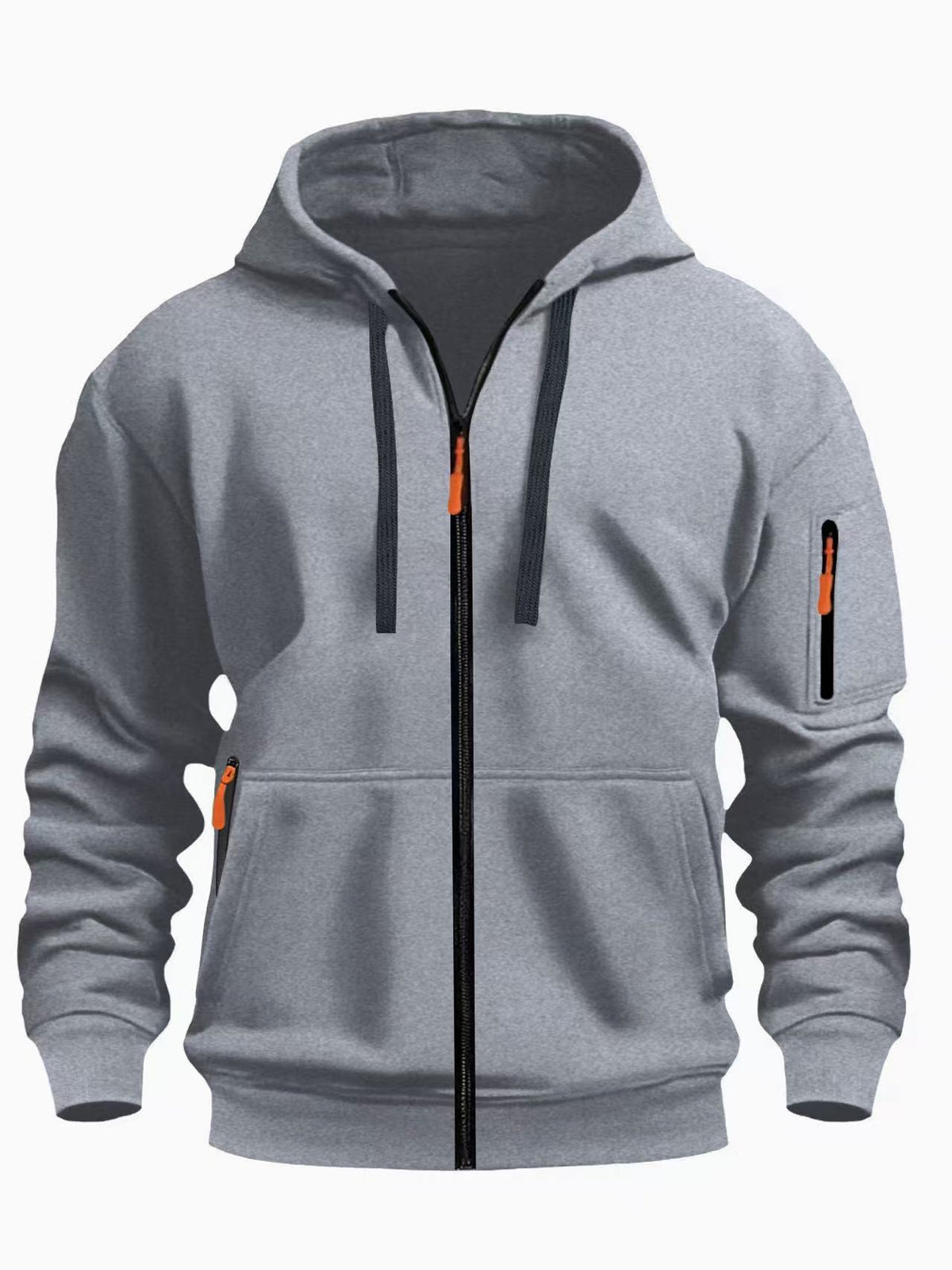 Men's Zipper Hooded Sweatshirt Cardigan Coat for Sports and Casual Wear