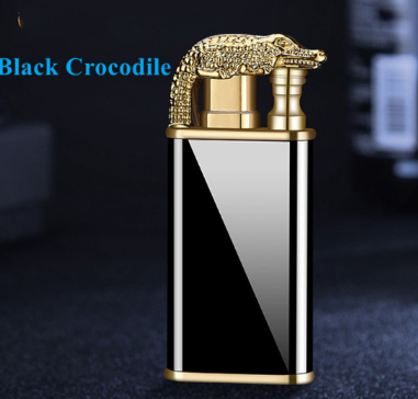 Windproof Metal Gas Lighter With Blue Flame And Double Fire