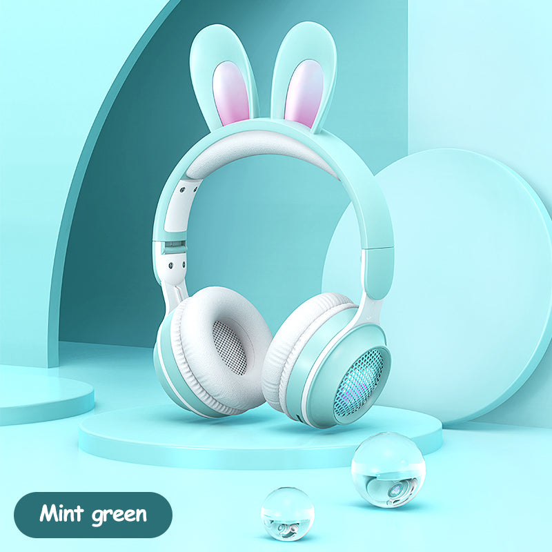 Rabbit Ear Wireless Headphones, Glowing Bluetooth with Built-In Mic