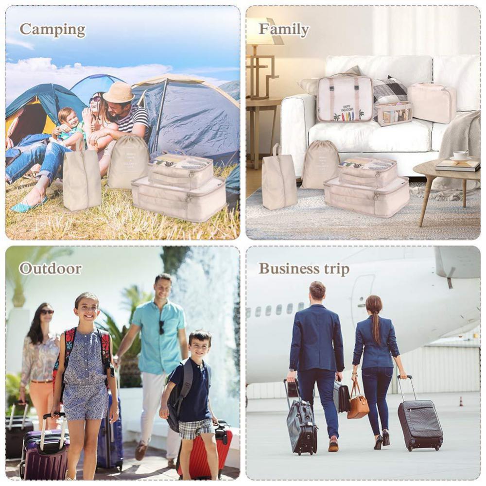8-Piece Travel Packing Cube Organiser Set for Clothes and Shoes