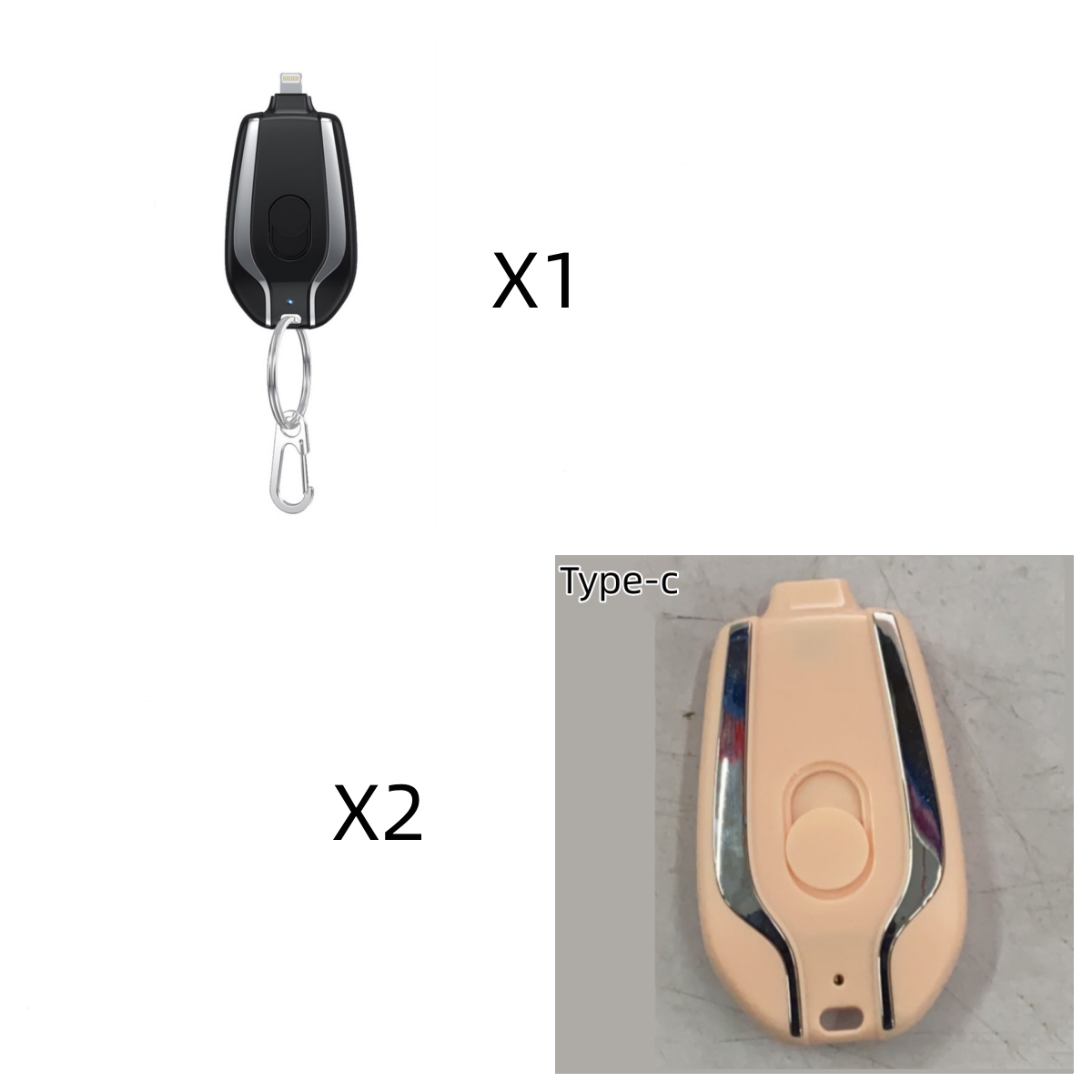 1500mAh Mini Keychain Power Bank With Type-C, Ultra Compact