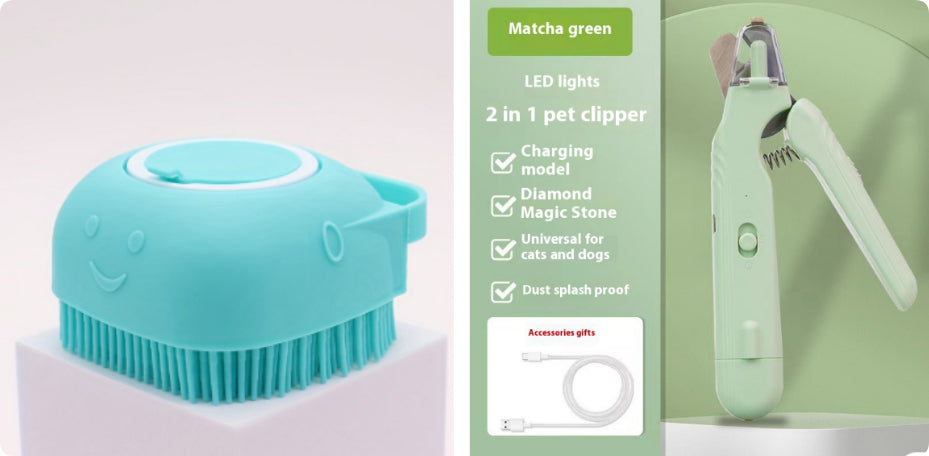 2-in-1 Pet Nail Clipper and Grinder with LED Light for Dogs and Cats