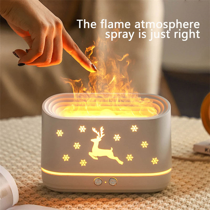 Elk Flame Effect Diffuser Lamp for Cosy Christmas Atmosphere