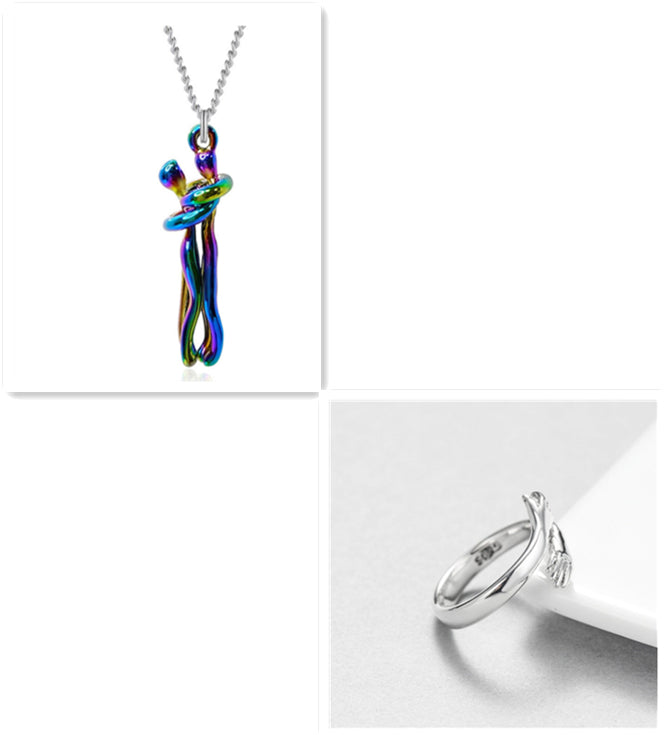 Love Hug Necklace For Couples, Simple Clavicle Chain Gift