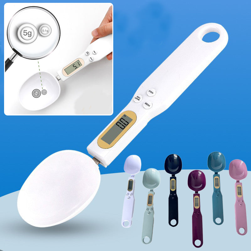 Compact Digital Kitchen Scale and Measuring Spoon, 500g