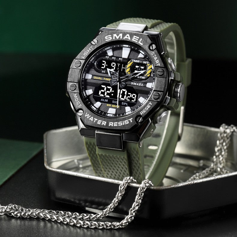 Men's Digital Alloy Electronic Watch with Sporty Style and Clear Display