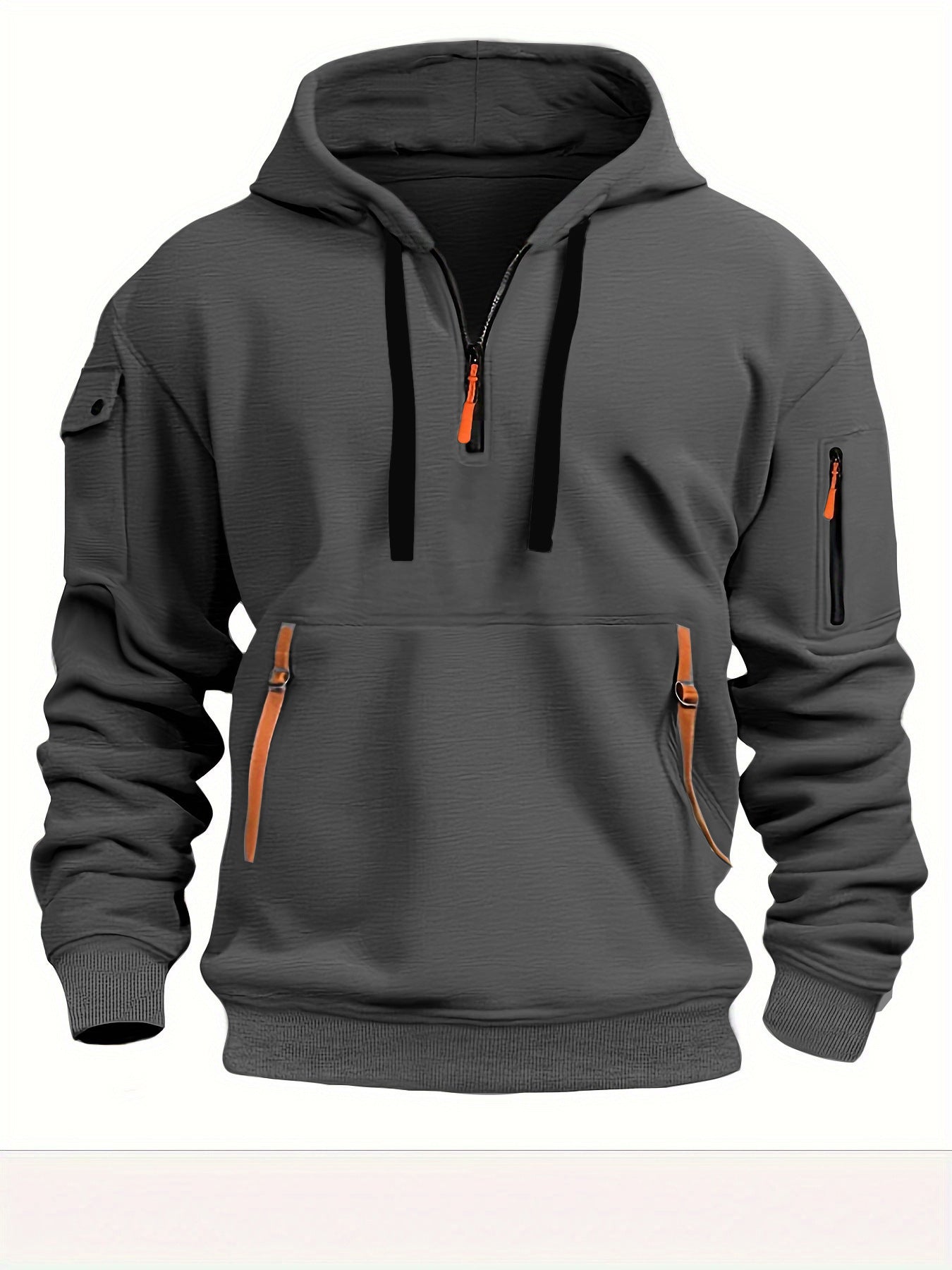 Dropped Shoulder Hooded Sweatshirt, Loose Plus Size Pullover