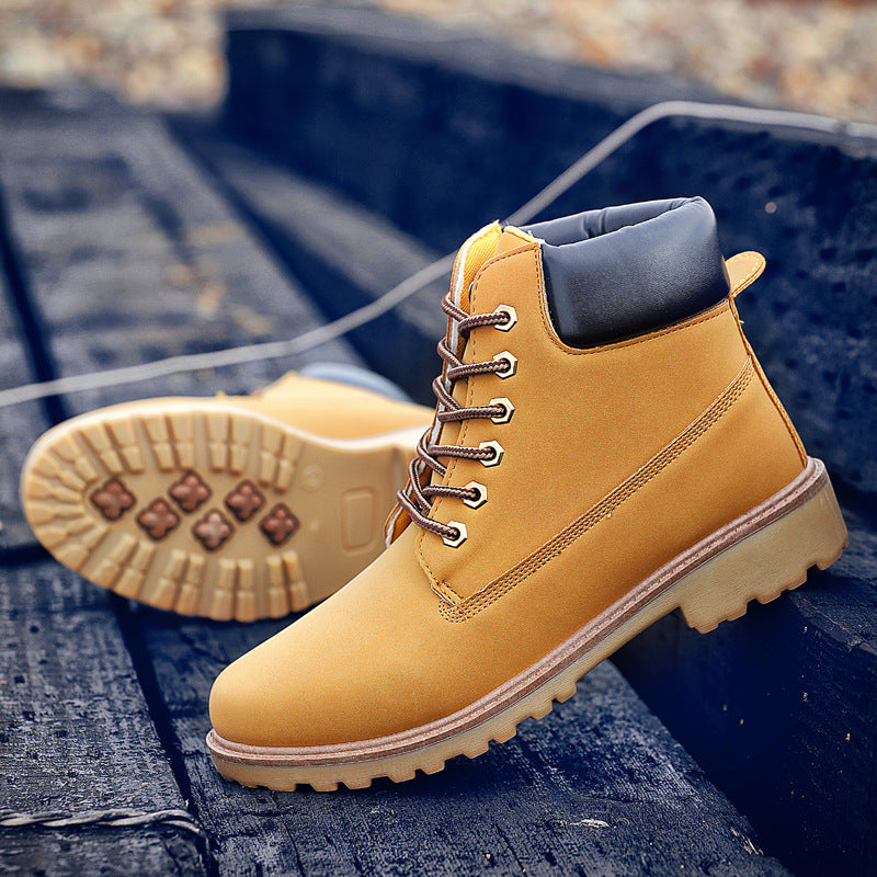 Men's High-Top Snow Boots with Extra Thick Warm Lining