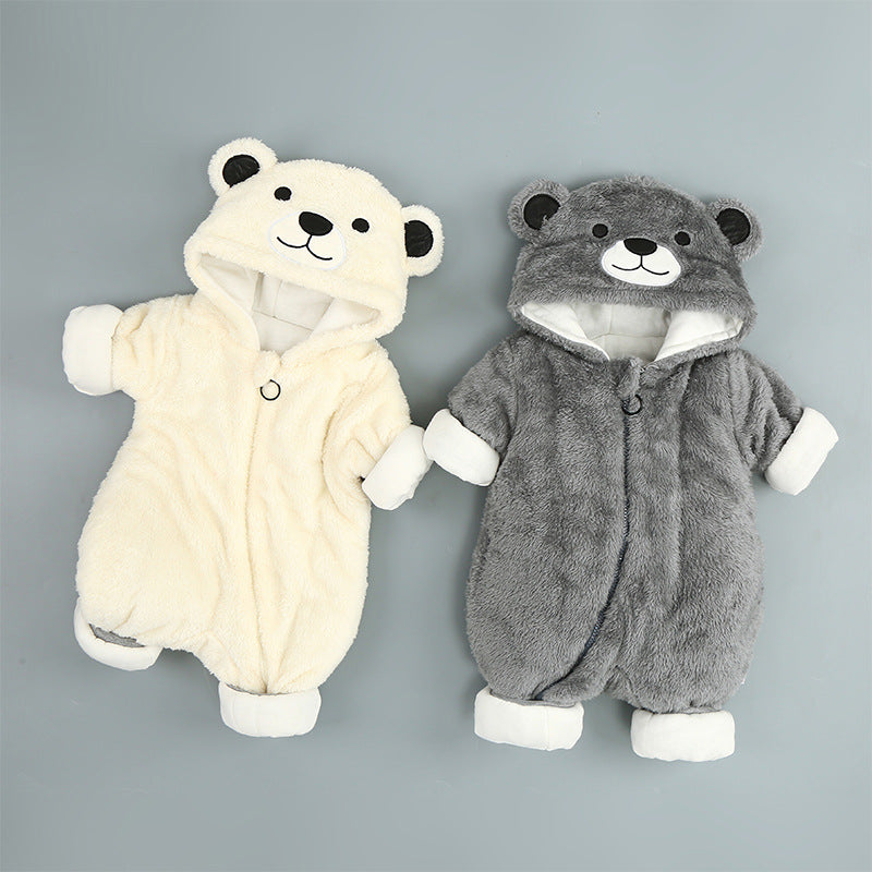 Baby Plus-Velvet Cotton Romper for Winter, 66 to 90cm