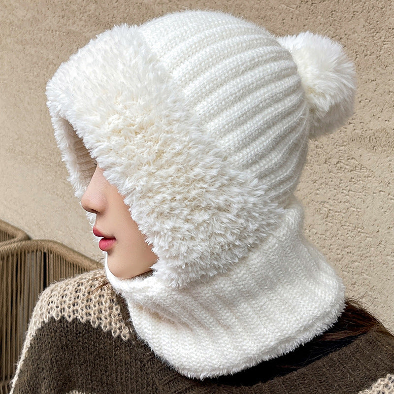 Warm Hat and Scarf Combined Neck Bandana in Soft Acrylic
