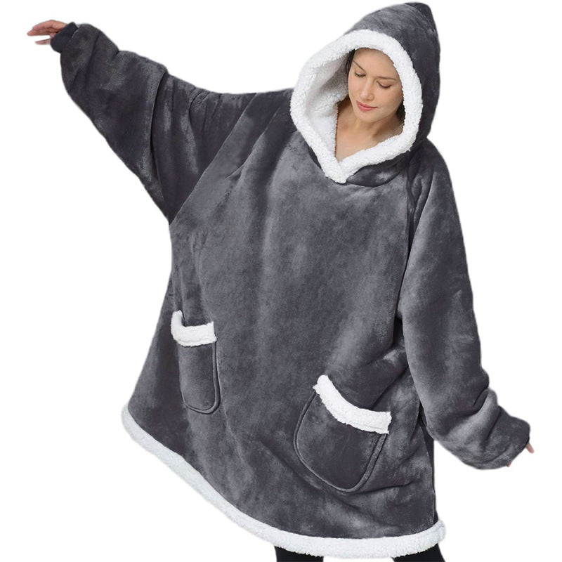 Oversized Wearable TV Hoodie Blanket, Warm Pullover