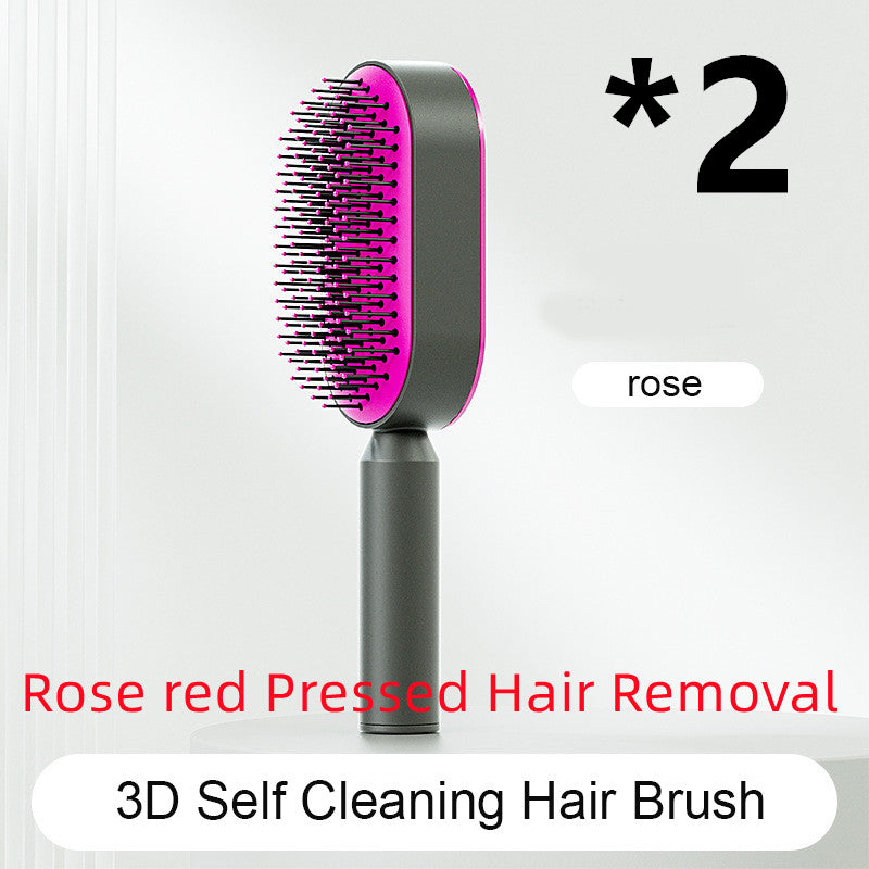 Self-Cleaning Airbag Hair Brush With Scalp Massage, Anti-Static