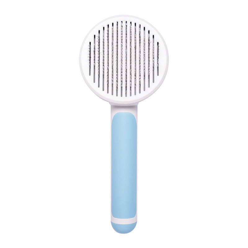 Self-Cleaning Steel Wire Cat Brush for Grooming, Hand-Held Comb