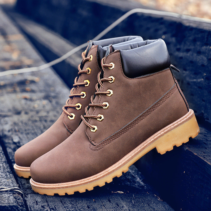 Men's High-Top Snow Boots with Extra Thick Warm Lining