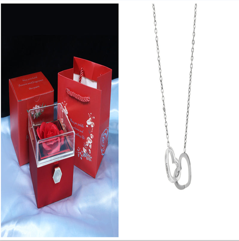 Rotating Soap Rose Gift Box, Romantic Jewellery Packaging