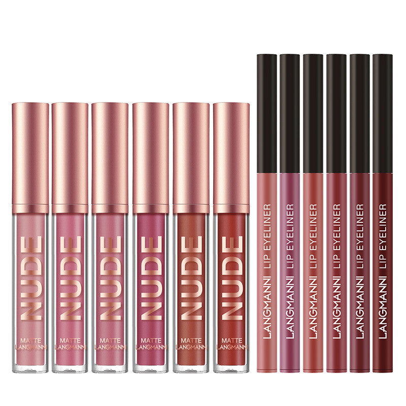 12-Piece Matte Lipstick and Lip Liner Set, Long-Lasting