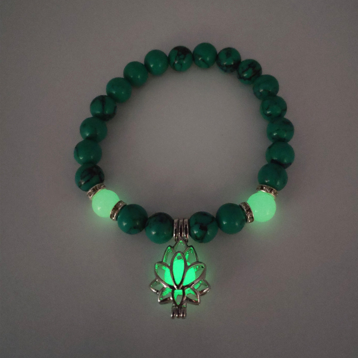 Luminous Lotus Natural Stone Bracelet That Glows in the Dark