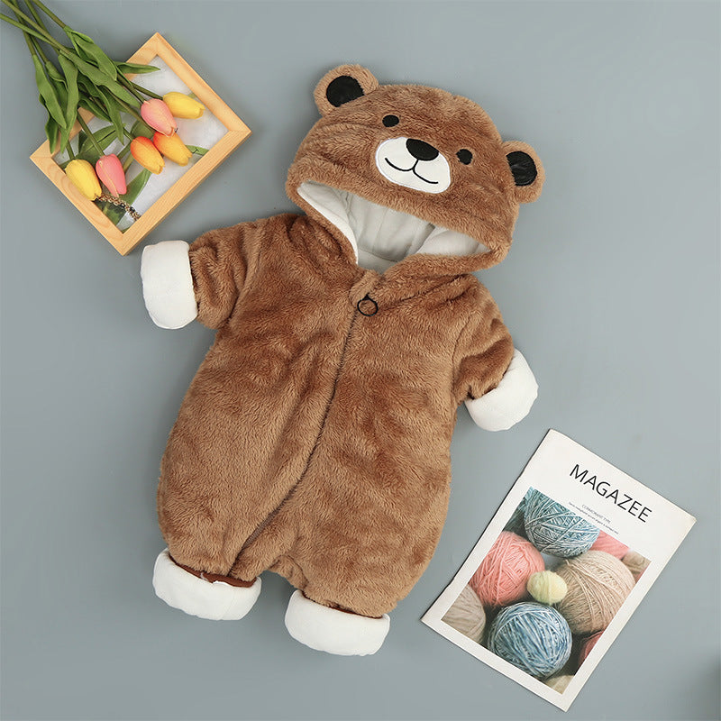 Baby Plus-Velvet Cotton Romper for Winter, 66 to 90cm