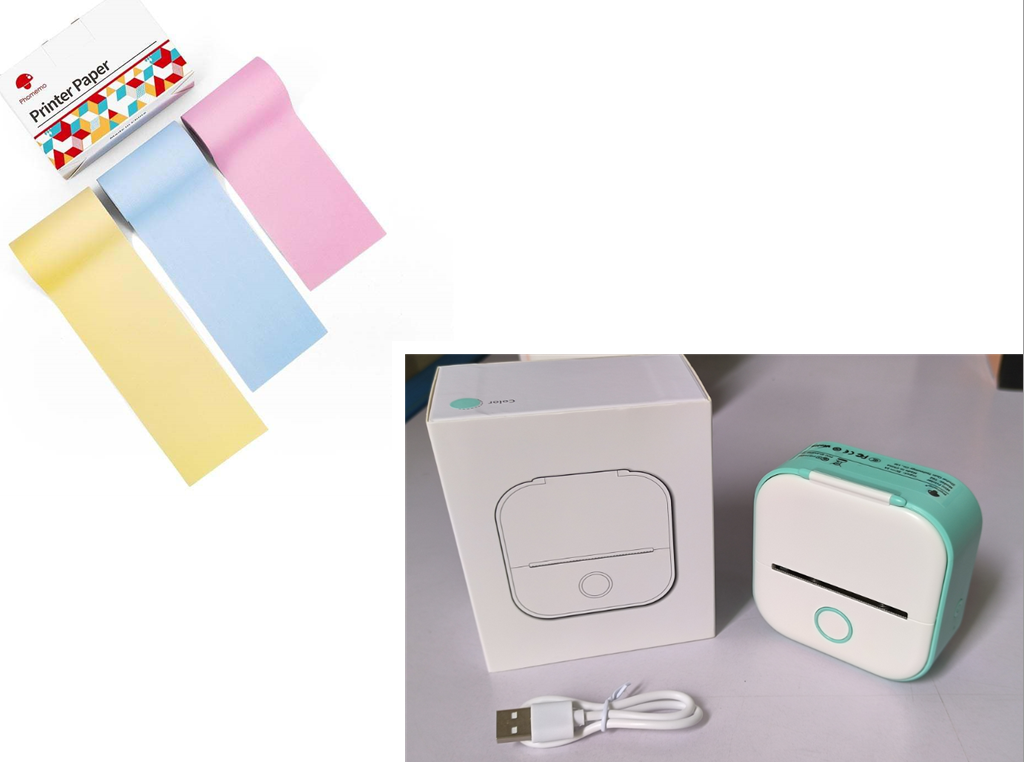 Portable Mini Bluetooth Thermal Label Printer, Inkless Printing