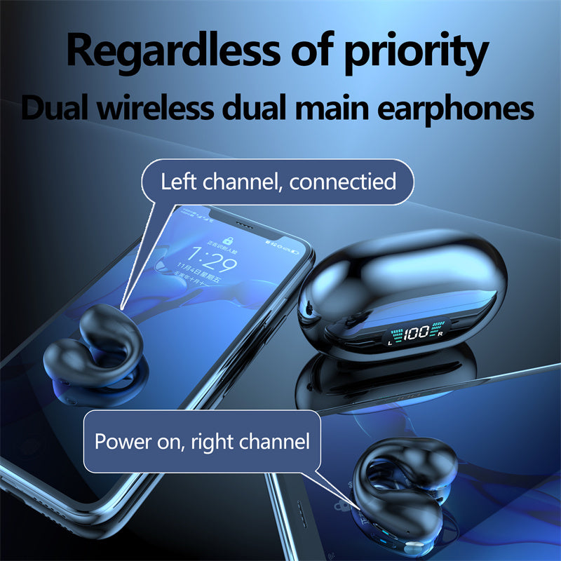 Bone Conduction Style Wireless Earbuds With Ear Clip And Bluetooth 5.3
