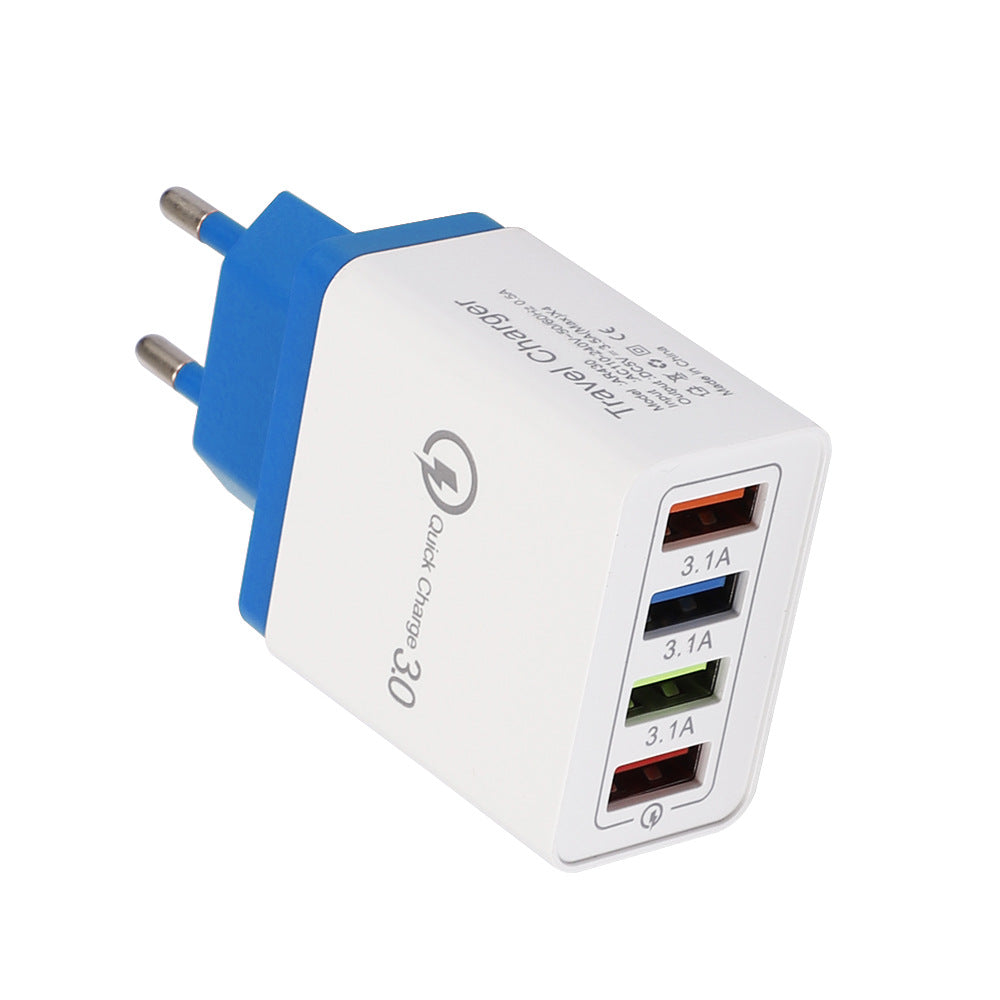 Quick Charge 3.0 USB Wall Charger with 4 Ports for Phones and Tablets