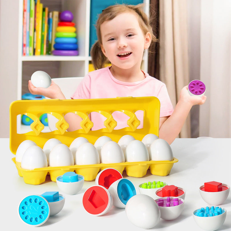 Montessori Smart Egg Toy Set for Shape and Colour Matching