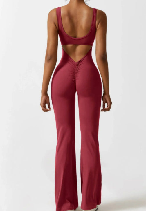 Women's Tight Yoga Bodysuit with Hollow Seamless Design, XS to XL