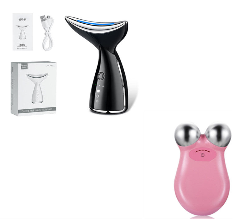 EMS Neck and Face Beauty Device with Three LED Light Colours