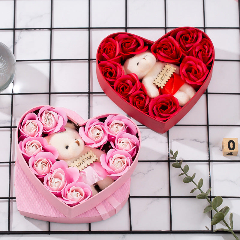 Heart Shaped Rose Gift Box for Valentine's Day and Christmas
