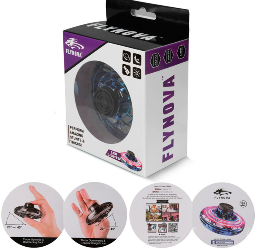Mini Fingertip Gyro Drone Toy With LED Lights, Spinner Flyer
